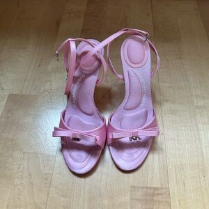 A and W Charm Pink Heels Rhinestoned Shoes